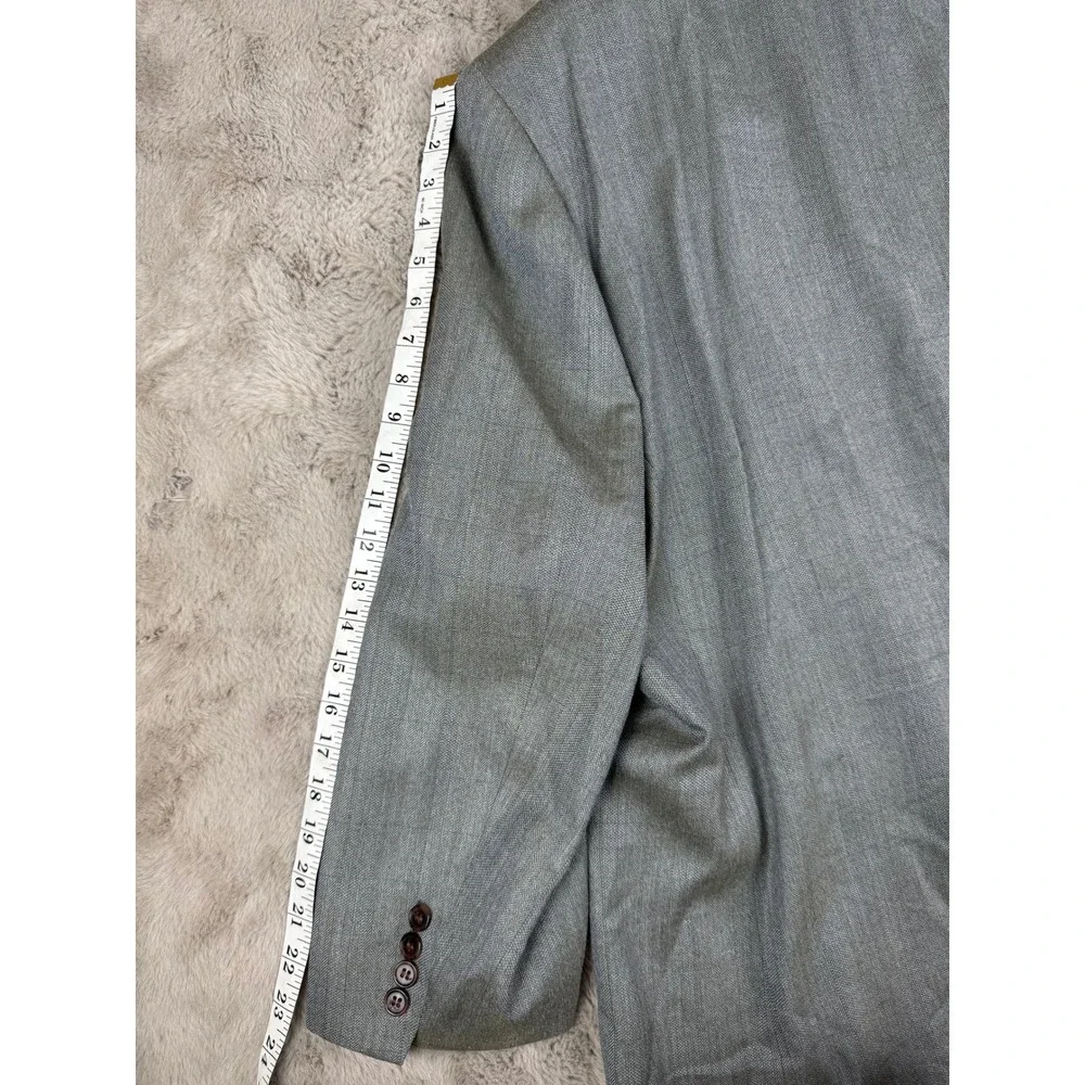 Lauren Ralph Lauren Wool Blazer Jacket Men's 42L Gray Sport Coat Made in‎ Canada